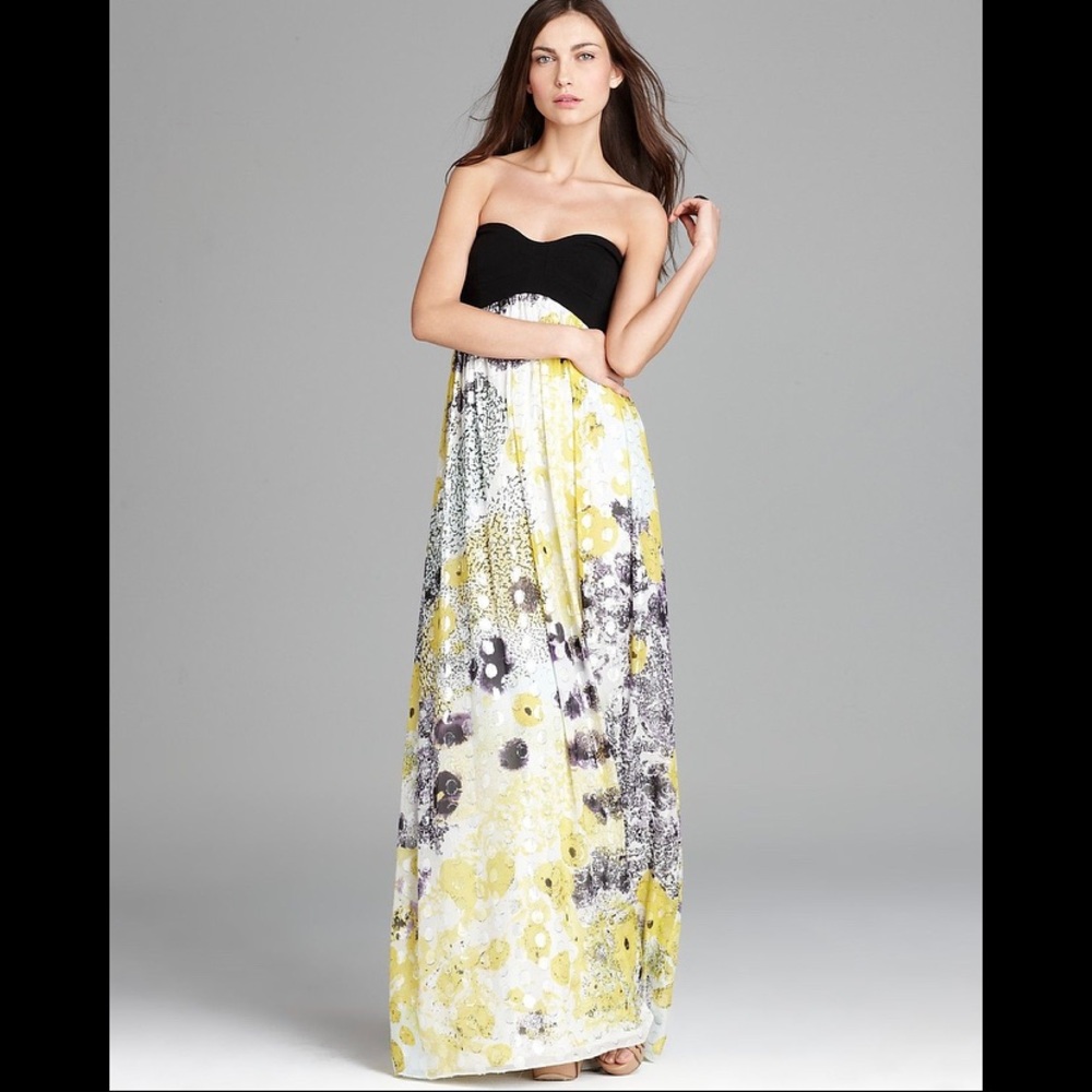 DVF Silk Strapless Corset Maxi Dress - sz 6